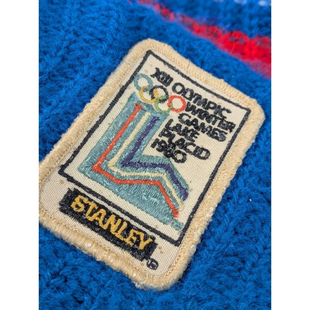 🇺🇸VTG XIII 1980 Olympic Winter Games Lake Placid Beanie Hat Knit Toque Stanley